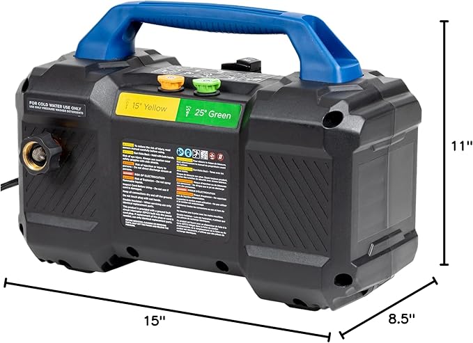Westinghouse ePX3100v Electric Pressure Washer, 2100 Max PSI 1.76 Max GPM, Built-in Carry Handle, Detachable Foam Cannon, Pro-Style Steel Wand, 3-Nozzle Set, for Cars/Fences/Driveways/Home/Patios