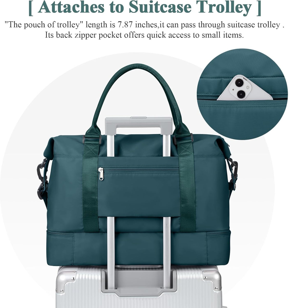 Skiennix Travel Duffel Bag - Stylish Carry-On with Shoes Compartment | Perfect for Weekend Getaways 18x14x8