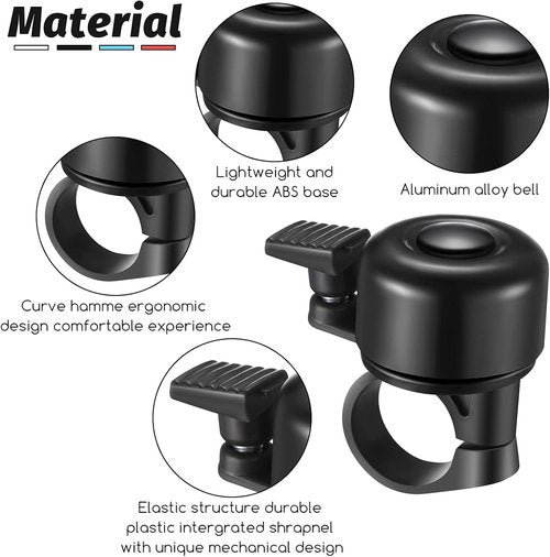 Hestya Bike Bells - Loud Crisp Aluminum Bicycle Ring Bell Set | 4 Pieces for Mountain & Road Bikes