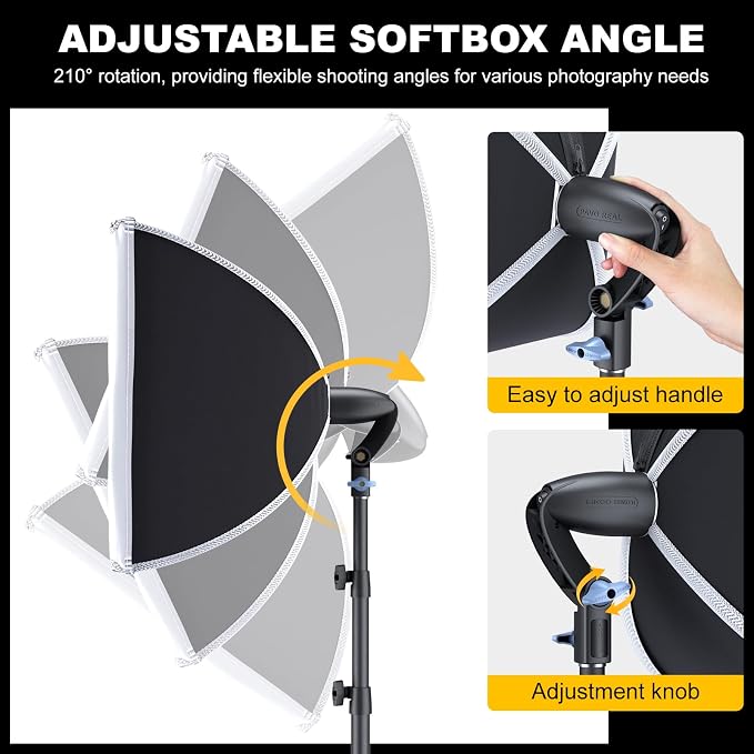 LINCO Lincostore Softbox Photography Lighting Kit 16'' x 16'' Professional