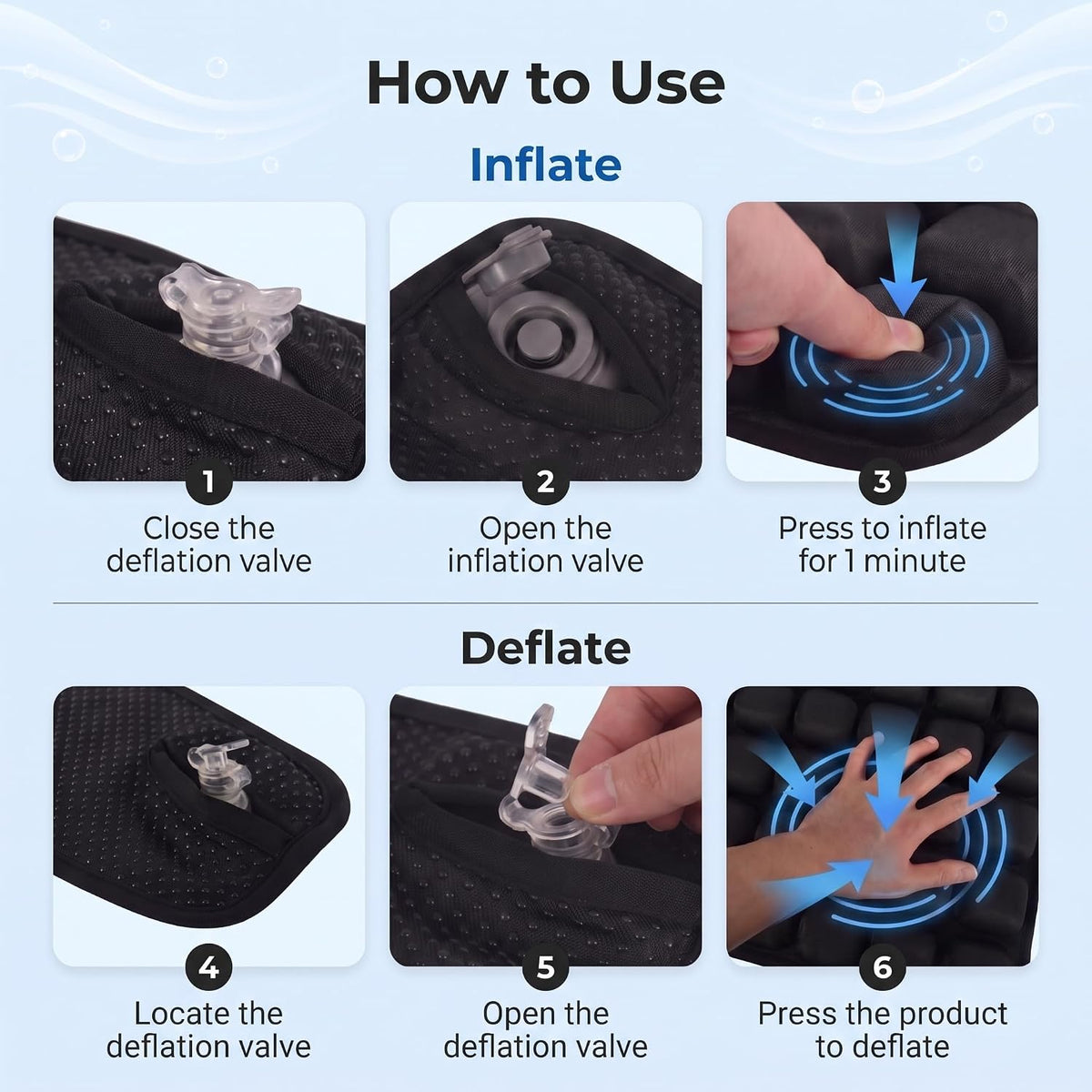 Travel Cushion Airplane Seat,Airplane Seat Cushion for Long Flights,Press Type Air Inflatable Seat Cushion with 36 Airbags for Car,Plane,Wheelchair,Office,Stadium,Ergonomic Comfort Support