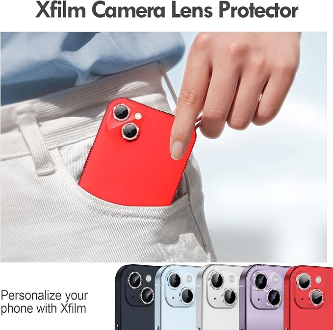 for iPhone 14 / iPhone 14 Plus Camera Lens Protector Bling, 9H Hardness