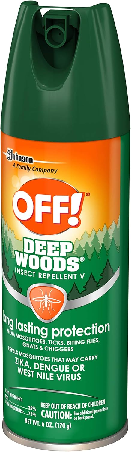 OFF! Deep Woods Insect Repellent - 25% DEET for 8 Hours of Mosquito & Tick Protection | 6 oz (Pack of 6)