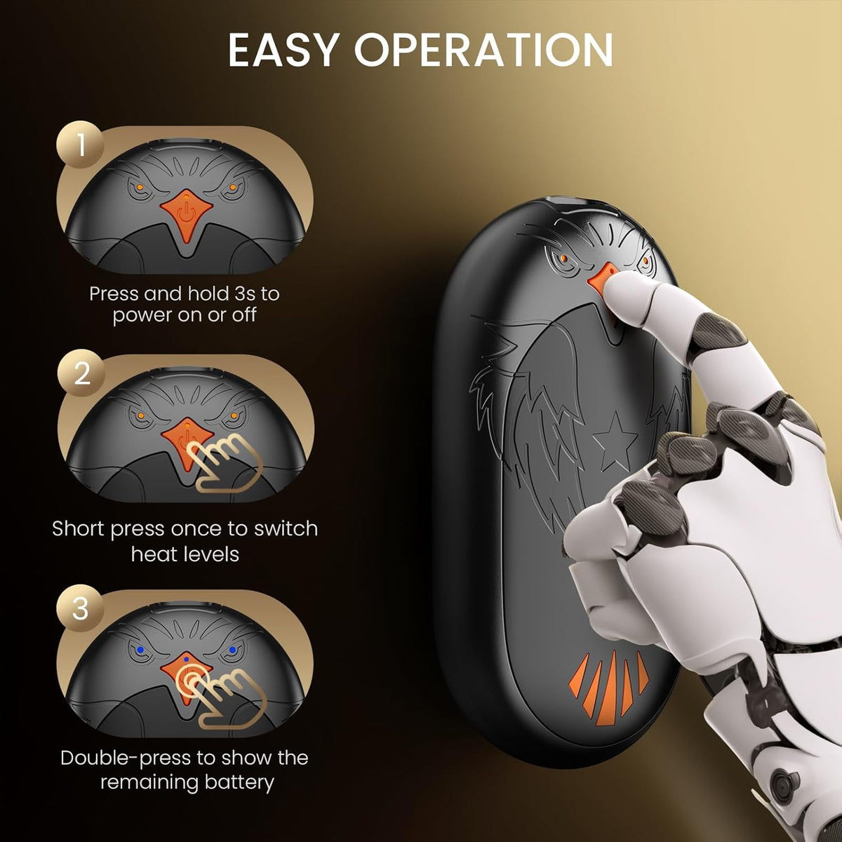 Skiennix Magnetic Hand Warmers - Rechargeable Ergonomic Electric Design | Up to 24 Hours of Warmth, Pocket Size
