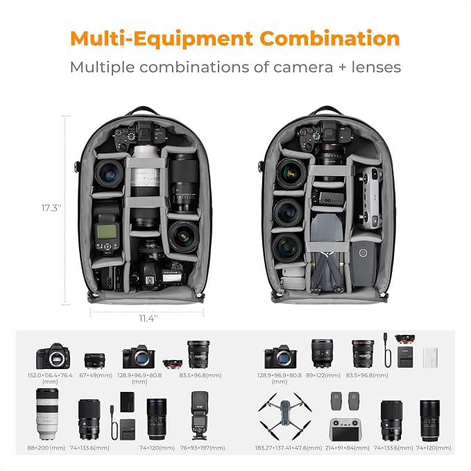 K&F CONCEPT Camera Backpacks for Photographers Travel Bag for Tripod Camera