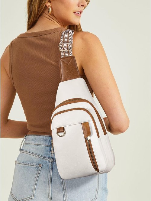 GAEKEAO Sling Bag - Stylish Vegan Leather Crossbody Fanny Pack for Travel | Versatile Chest Bag