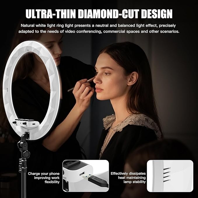 Ring Light with Stand and Phone Holder, Professional LED Circle Light with 78"