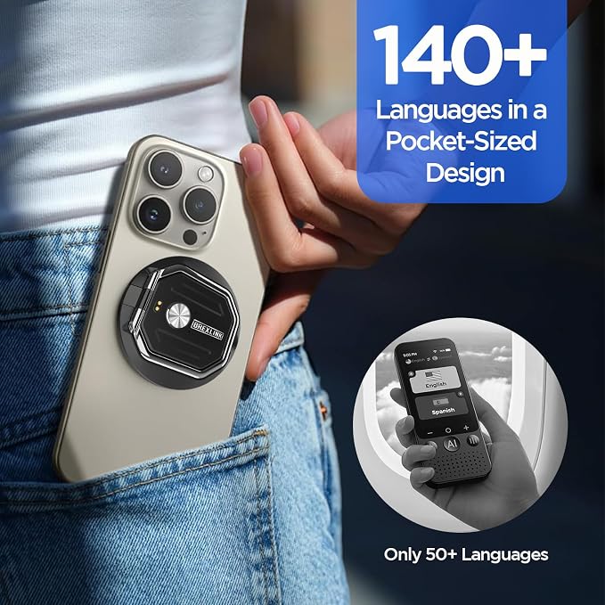 3-in-1 AI Translator Recorder, Language Translator Device, NO FEE