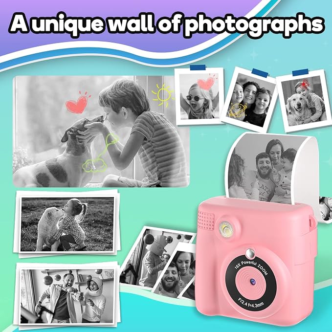 Printer Paper, 6 Rolls for Kids Instant Print Camera, HD Printing Thermal Print