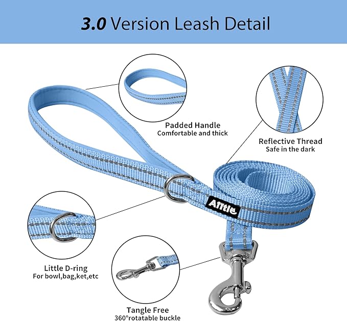 AIITLE Dog Harness, No-Pull Cat Harness with a Leash, Adjustable Reflective Dog Vest, Cat Harness Escape Proof, Outdoor Walking, Running,Training for Extra Small Dogs and House Cats Pure Blue XXXS