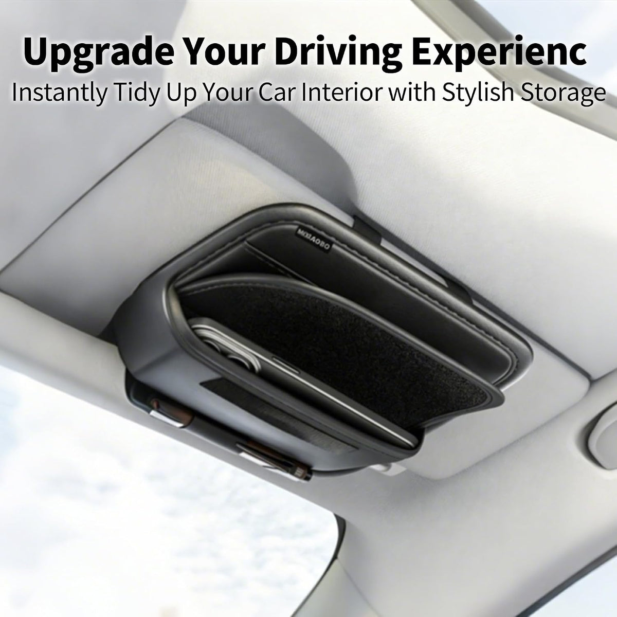 Sunglass Holder Clip for Car Visor with Card Storage