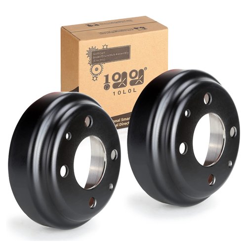 10L0L 2 Pack Golf Cart Brake Drum for Yamaha G1-G29 1978-Up Gas or Electric Golf Cart, Brake Hubs for Club Car DS 1981-1994, Club Car Tempo 2018-Up, OEM# JU0-G6521-00-00,J55-G6521-00, 1011137