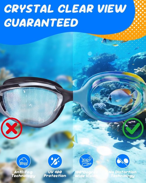 Aegend Swim Goggles - Comfort Fit Anti-Fog Pool Goggles for Kids Ages 3-8 | Perfect for Swimming