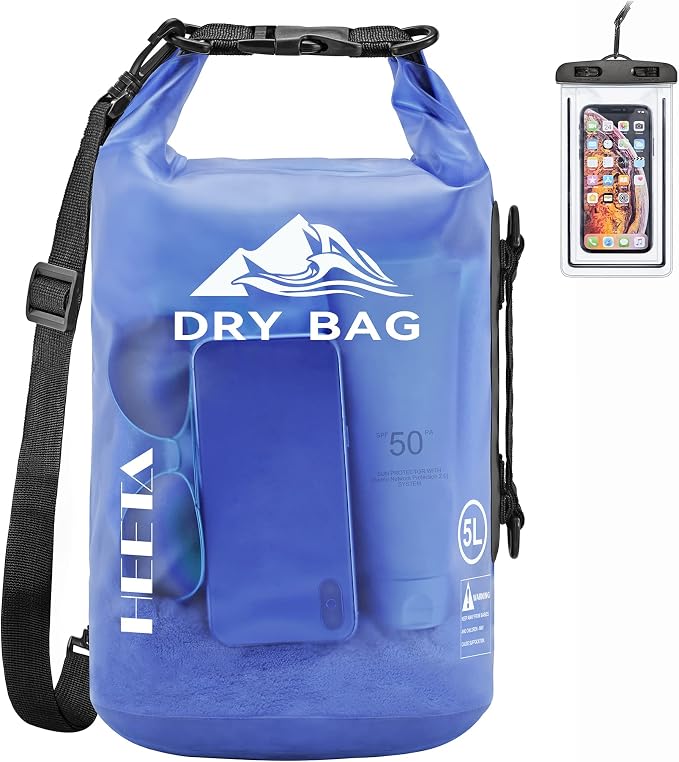 HEETA Dry Bag Waterproof for Women Men, 5L/10L/20L/30L/40L Roll Top Lightweight