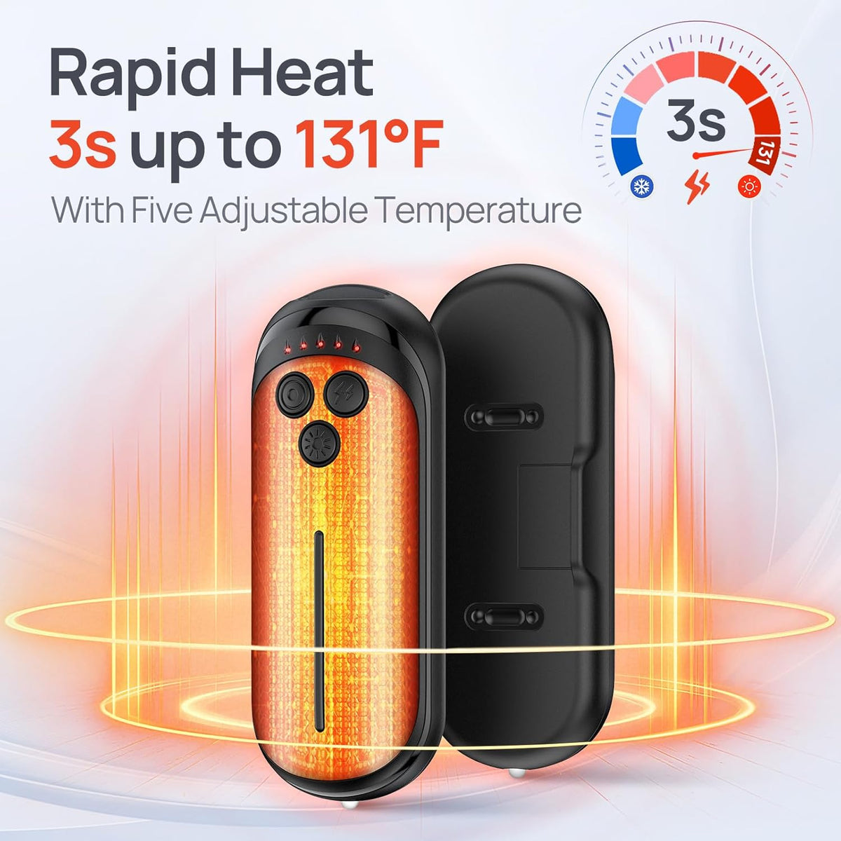 Skiennix Rechargeable Hand Warmers - 6000mAh Portable 2-in-1 Electric Warmers for Outdoor Use | Ideal for Camping & Hunting