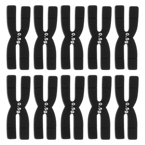 M METERXITY 10 Pack Racket Weight Balance Strips - Tennis Badminton Racquet Balance Strips Tape Bar Weighted Tapes, Apply to Racquet/Sports Training (0.5g, Black)