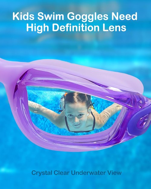Aegend Swim Goggles for Kids | Anti-Fog, Anti-UV Comfort Fit | Ages 3-14, Perfect for Swimming