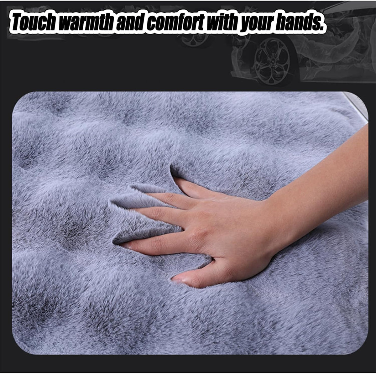 Luxury Thickened Plush Car Seat Cushion Set,Soft Fluffy Protector Warm Faux Rabbit Fur Non-Slip Front and Back Seat Covers (Coffee,6pcs)