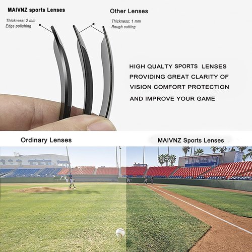 maivnz Baseball Sunglasses for Men Women Youth UV400 Protection Sports Glasses for Cycling Softball Running (White Frame Red Revo)