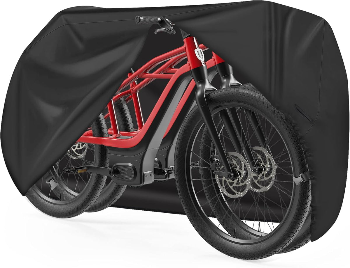 Zettum Bike Cover for 2 Bikes - Heavy Duty Waterproof 600D Outdoor Storage | Fits eBikes, Mountain Bikes & More
