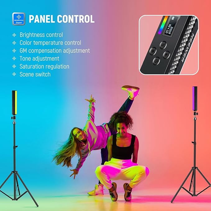 NEEWER RGB Light Wand, Magnetic Handheld Photography Video Light Stick