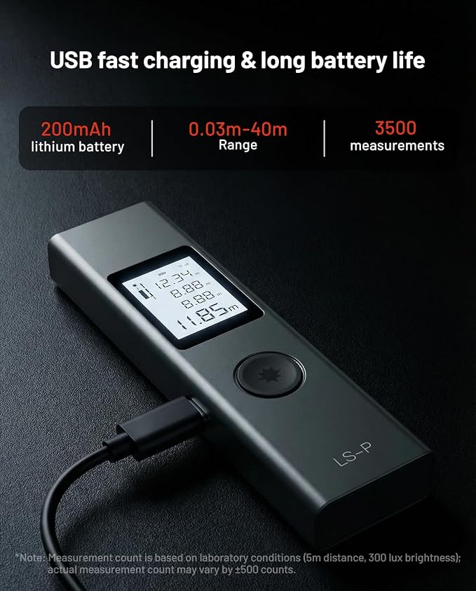 Laser Measure, ATuMan Compact Rechargeable Digital Laser Distance Meter 131 Feet