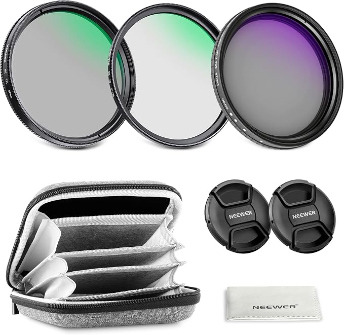 NEEWER 67mm Variable ND + CPL + UV Filter Kit