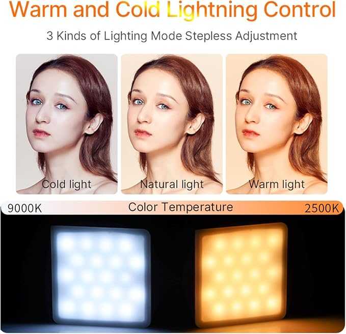 ULANZI VL49 Pro RGB Video Light, Mini Rechargeable LED Camera 360° Full Color