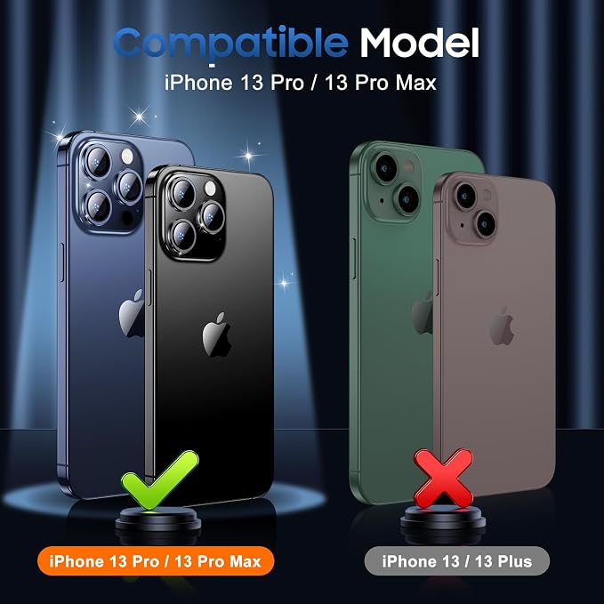 UniqueMe 3 Packs Compatible for iPhone 13 Pro Max/iPhone 13 Pro Camera Lens