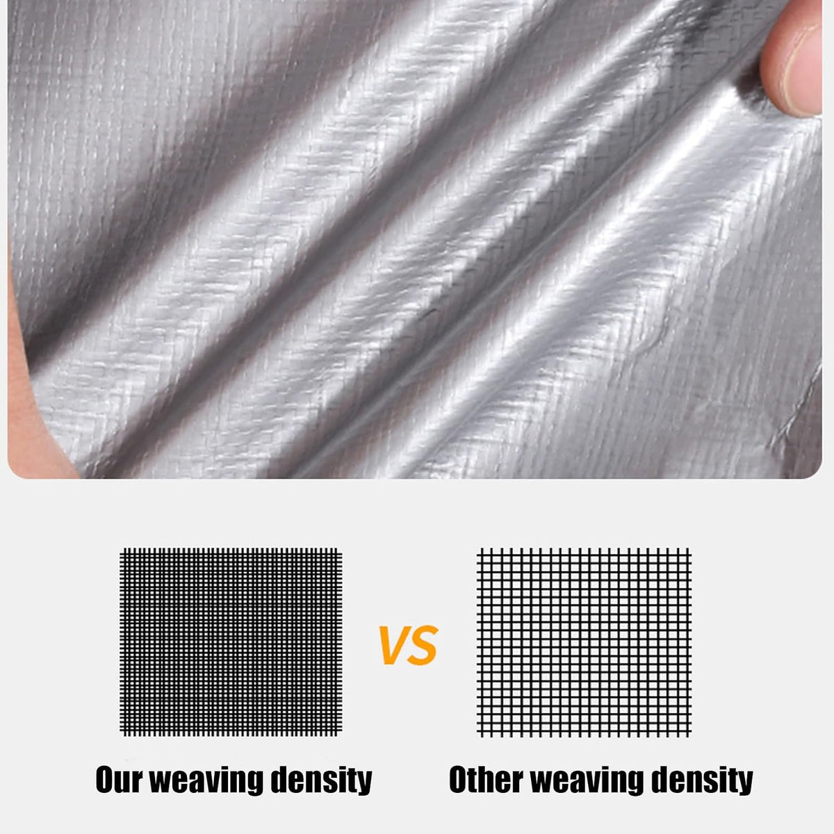 10'x12' Heavy Duty Waterproof Tarp 10Mil Thick,Reinforced Corners, Rustproof Aluminum Grommets Every 3 FT - Multi-Use Outdoor Cover for Camping, Truck, Pool, Boat-Silver