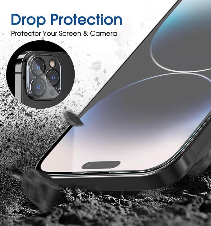 amFilm 2 Pack Tempered Glass Screen Protector + Camera Lens Protector