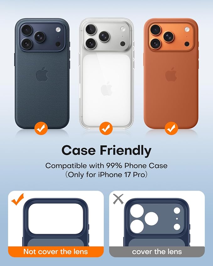 TAURI 2 Pack for iPhone 17 Pro Camera Lens Protector, Full Coverage