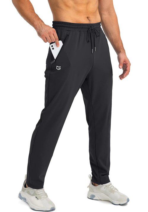 G Gradual Men's Athletic Joggers - Tapered Sweatpants with Zipper Pockets for Workout & Running