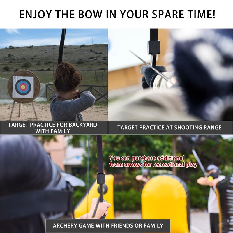 SOPOGER Recurve Bow and Arrow Set for Adults & Youth 20 30 40lb, Takedown Archery Kit for Beginners Right & Left Handed Outdoor Target Practice & Training (20 LBS)