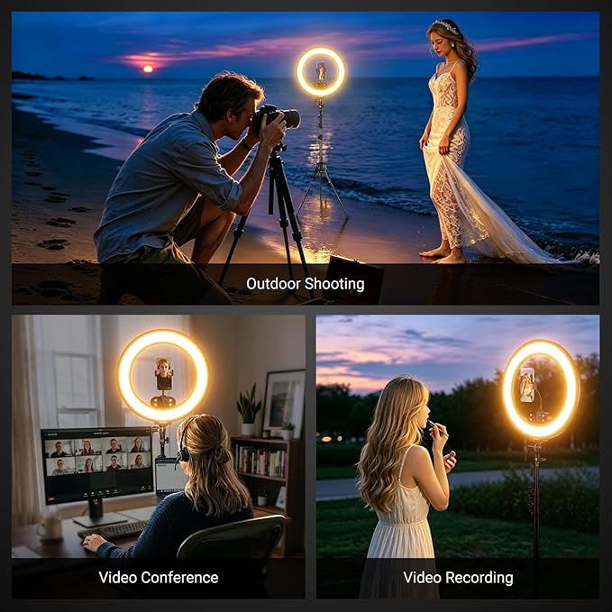 NEEWER 18" Ring Light, Wireless Professional Edge Lit Lighting