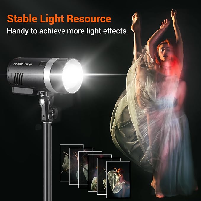 Godox AD300 Pro Strobe Light Photography Lighting Kit, 2.4G TTL 1/8000s HSS