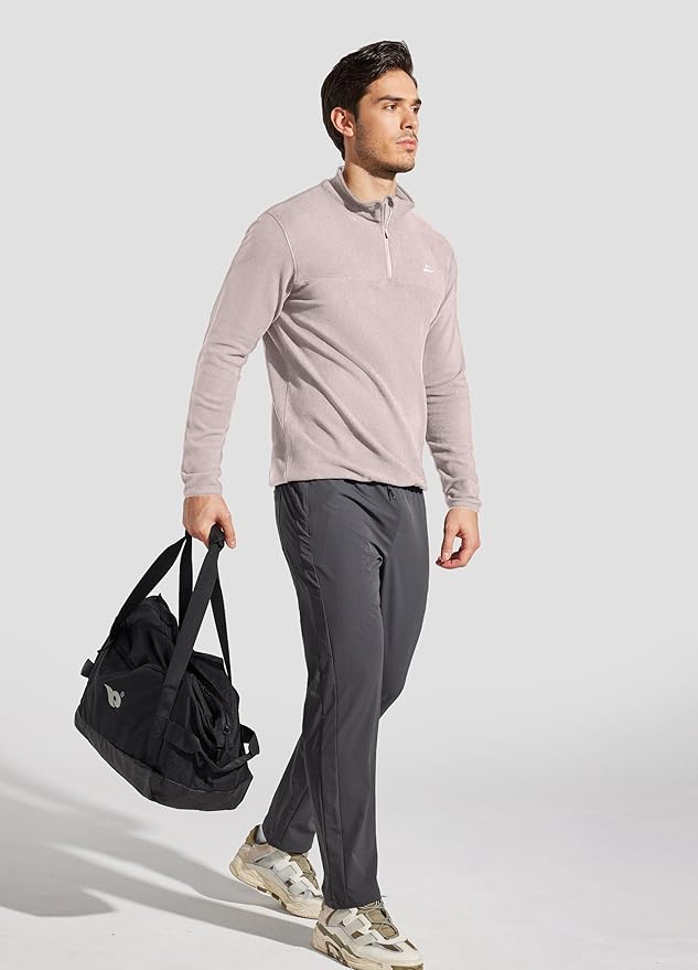 Willit Men's Fleece Pullover Winter Shirts Long Sleeve Quarter Zip Cold Weather Golf Hiking Casual Warm Shirts