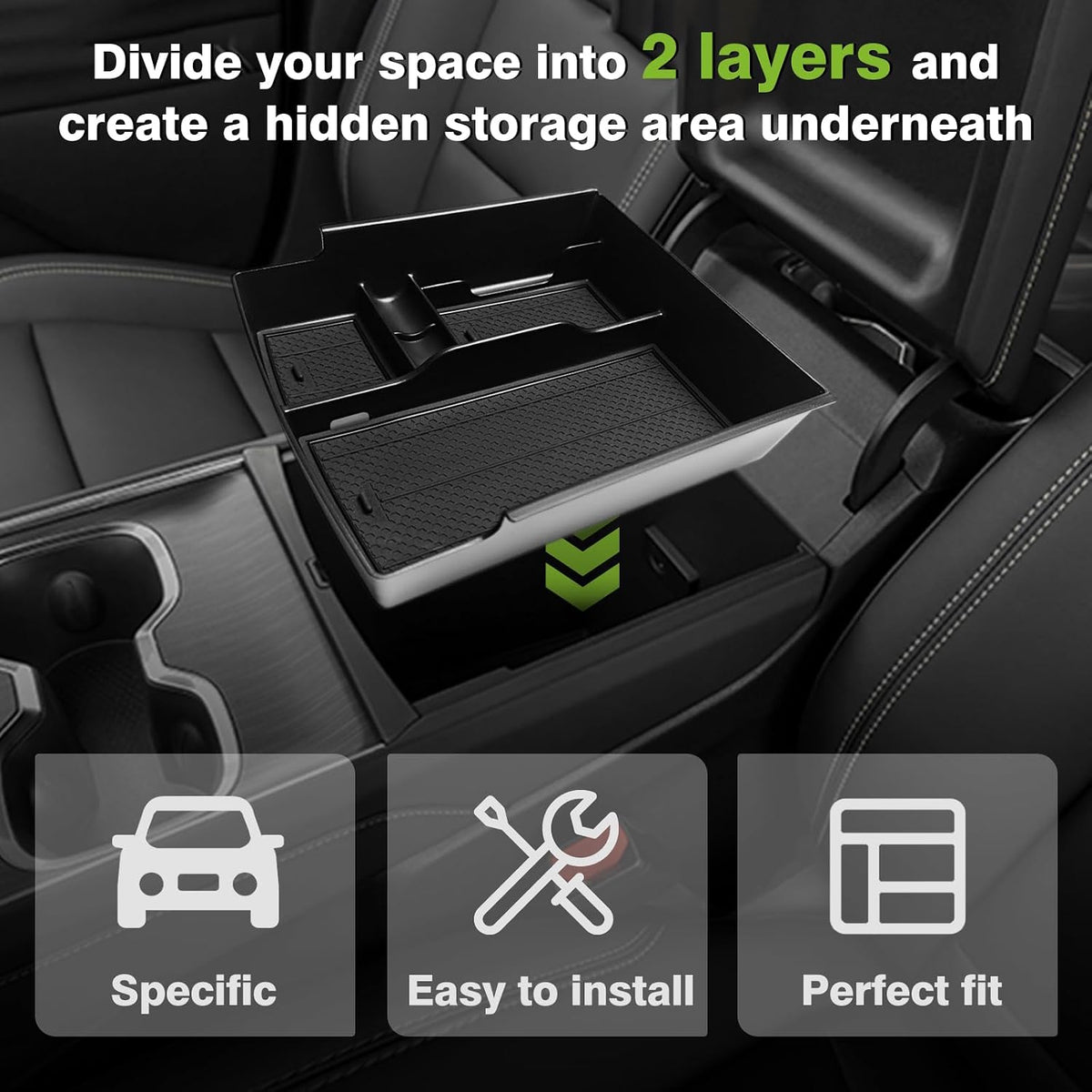 Muslogy Console Organizer Set for 2024 2025 2026 GMC Acadia/Chevy Traverse