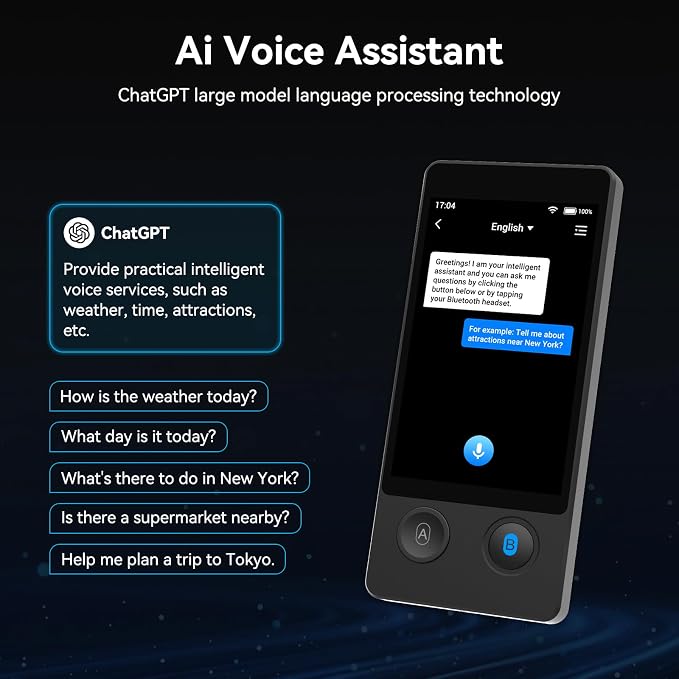 W12 Language Translator Device, 2026 Upgraded AI Translator No WiFi Needed