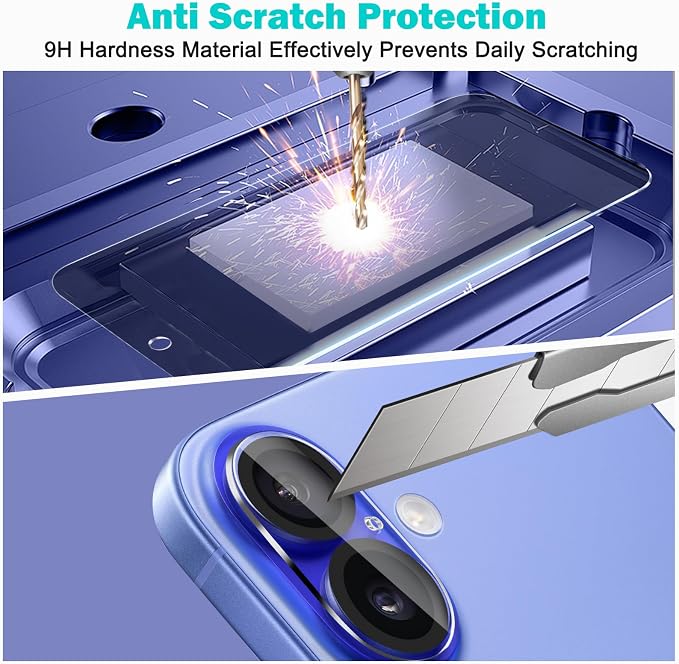 PEHAEL 3+3 Pack for iPhone 16 Plus Privacy Screen Protector