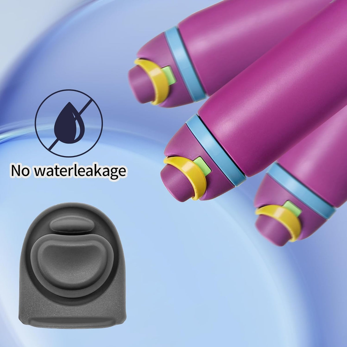 Owala 6 Pack Rubber Seal Replacement Stoppers - Compatible with 16/19/24/32/40 oz Bottles | Gray Silicone Plug Accessories