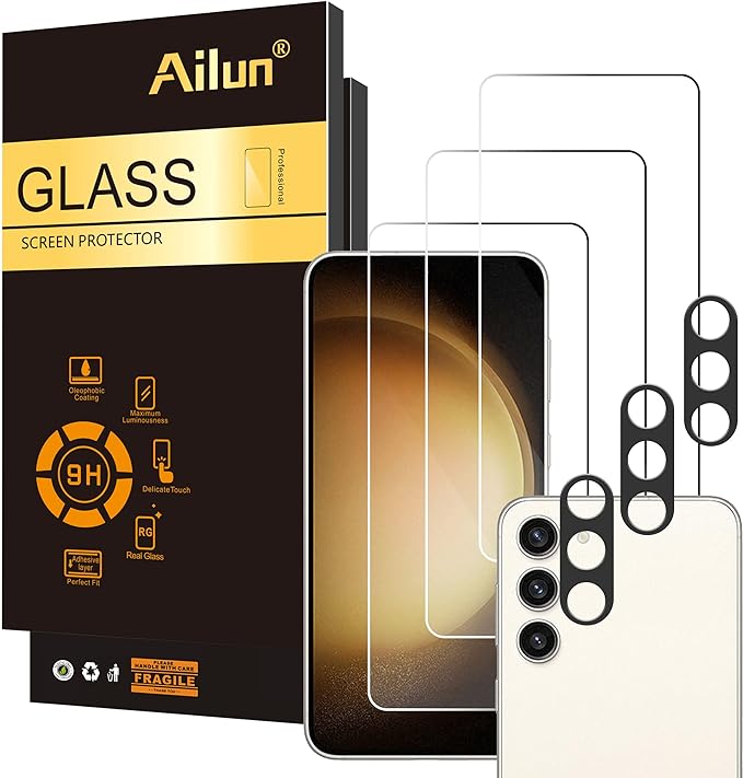 Ailun Screen Protector for Galaxy S23+/ S23 Plus 3Pack + 3Pack Camera Lens