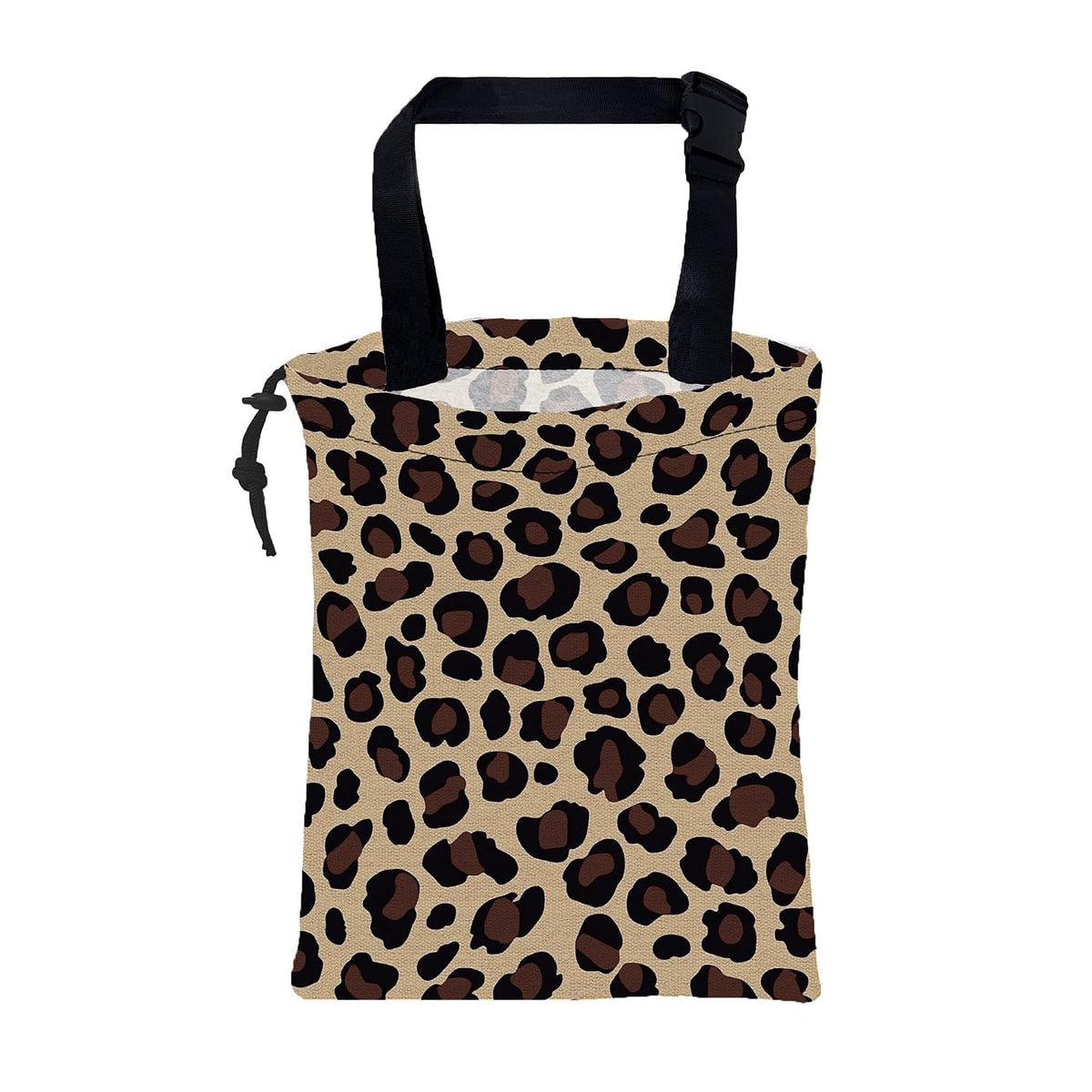 Car Trash Bag Abstract Brown Leopard Leak-Proof Car Garbage Bag with Drawstring Foldable Canvas Trash Bin with Adjustable Buckle for Car Accessories, Travelling, Camping