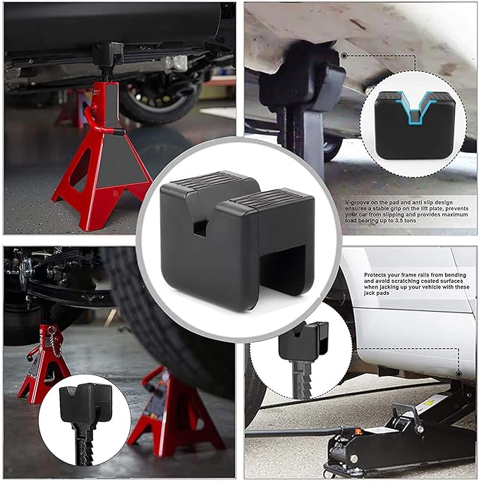 MUGE RACING Jack Stands Pad Universal Jack Stand Adapter for Torin Big Red T43002 Universal Rubber Slotted Frame Rail Pinch Welds Protector, 1PACK