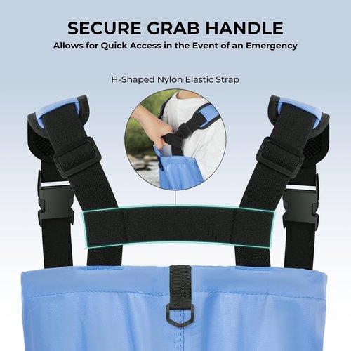 Calamus WaveWalker Kids' Chest Waders - 100% Waterproof Youth Fishing Gear with PVC Boots & Knee Pads