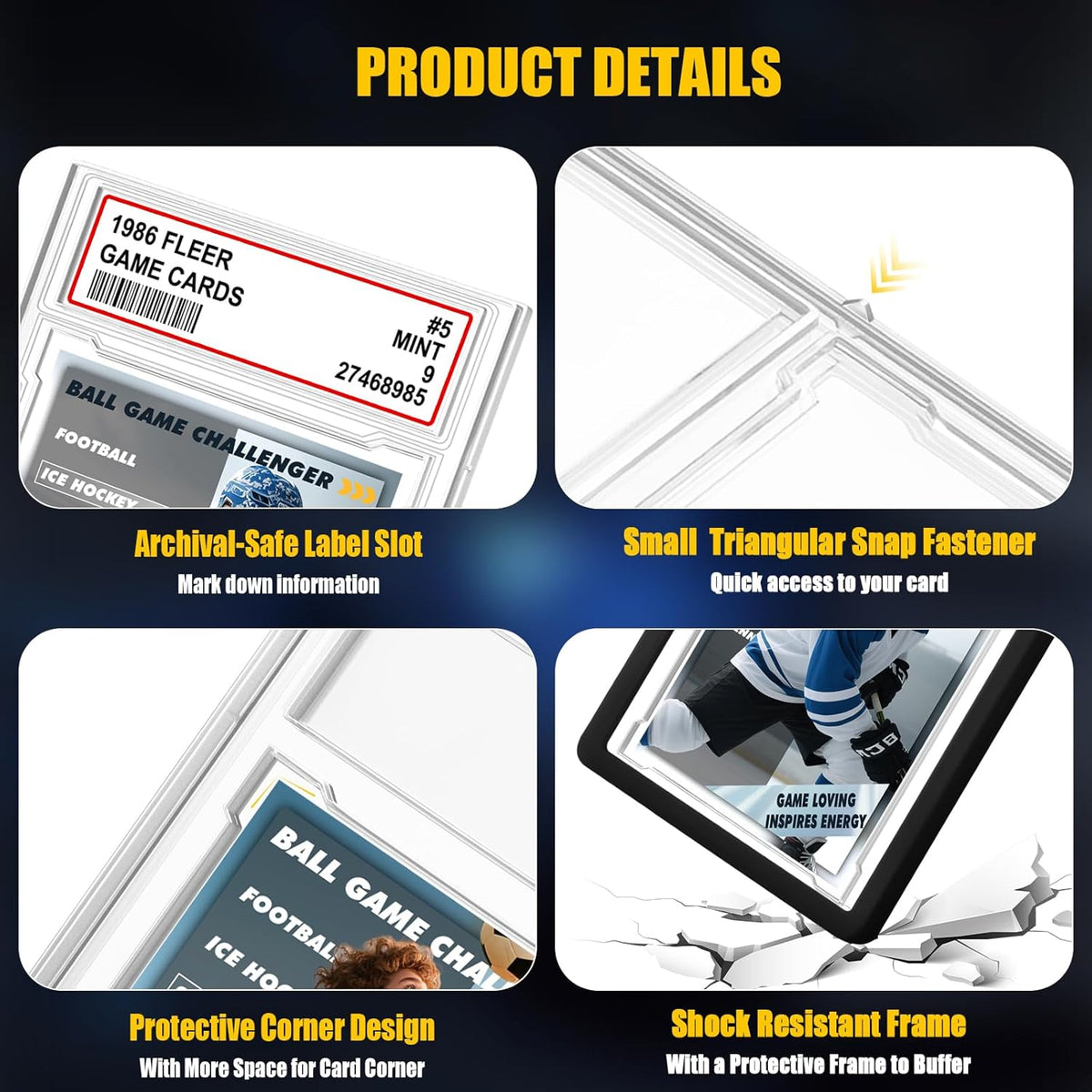 PSA Graded Card Slab Bumper Set - Durable TPU Protectors for Game, Sports & Trading Cards