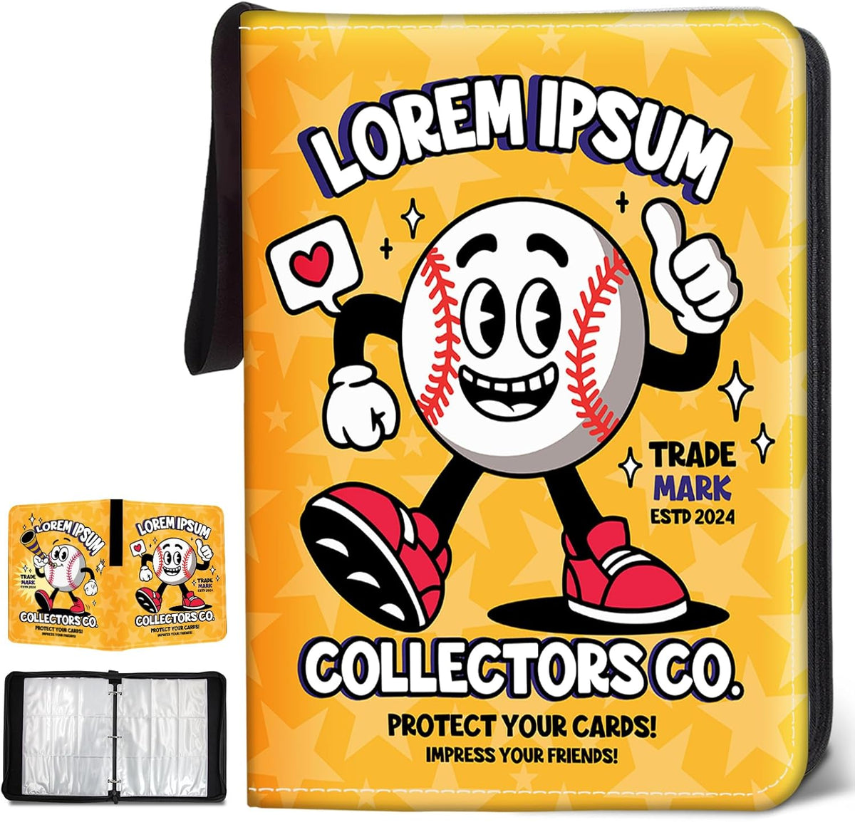 Wazzio 900 Pocket Baseball Card Binder - Durable Trading Card Storage Album with 50 Pages | Perfect Gift for Collectors