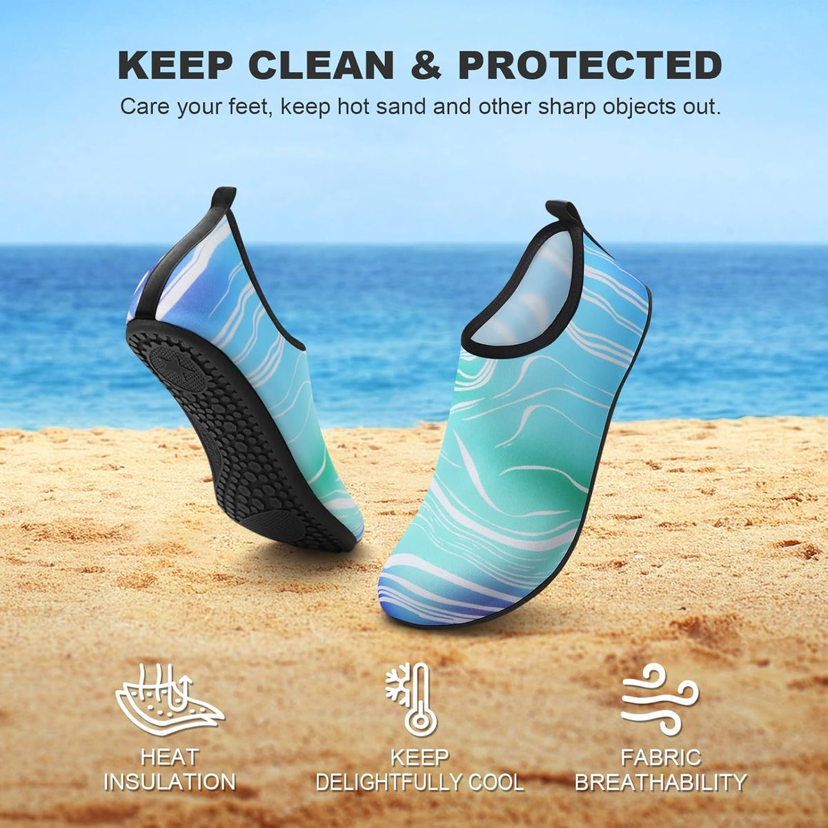 Skiennix Water Shoes - Quick-Dry Aqua Socks for Men & Women | Ideal for Beach, Yoga & Pool Activities
