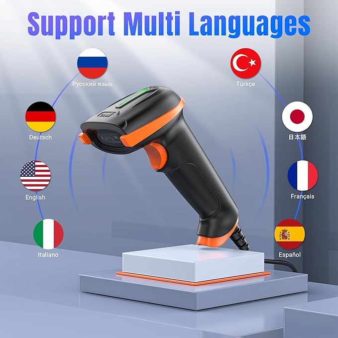 Tera Upgraded USB 1D 2D QR Barcode Scanner Wired, Officially Certified