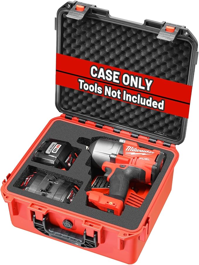 Case Storage for Milwaukee M18 Impact and Torque Wrench - Waterproof Hard Tool Bo, Power Tool Combo Kit Bag for Milwaukee 2/1 3/4 3/8 Cordless Torque Wrenches/Battery/Charger